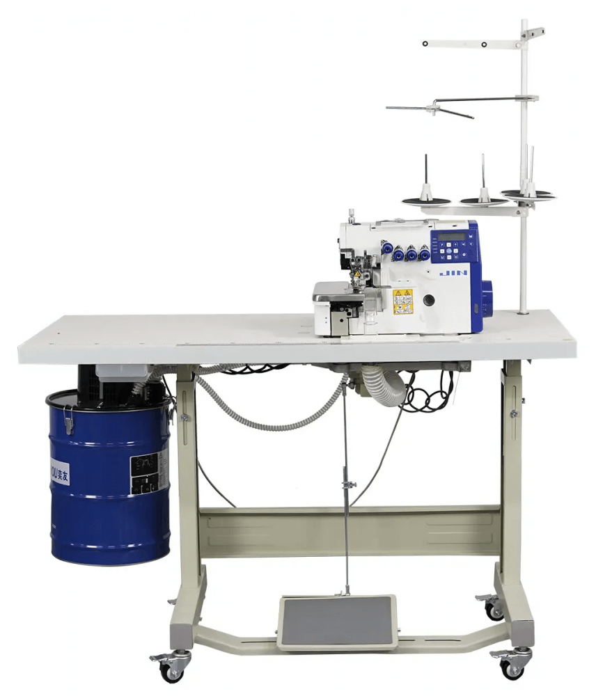 Високошвидкісний 4-х нитковий оверлок JIN M1-424SF для легких і середніх матеріалів, оснащений датчиками початку і кінця шиття