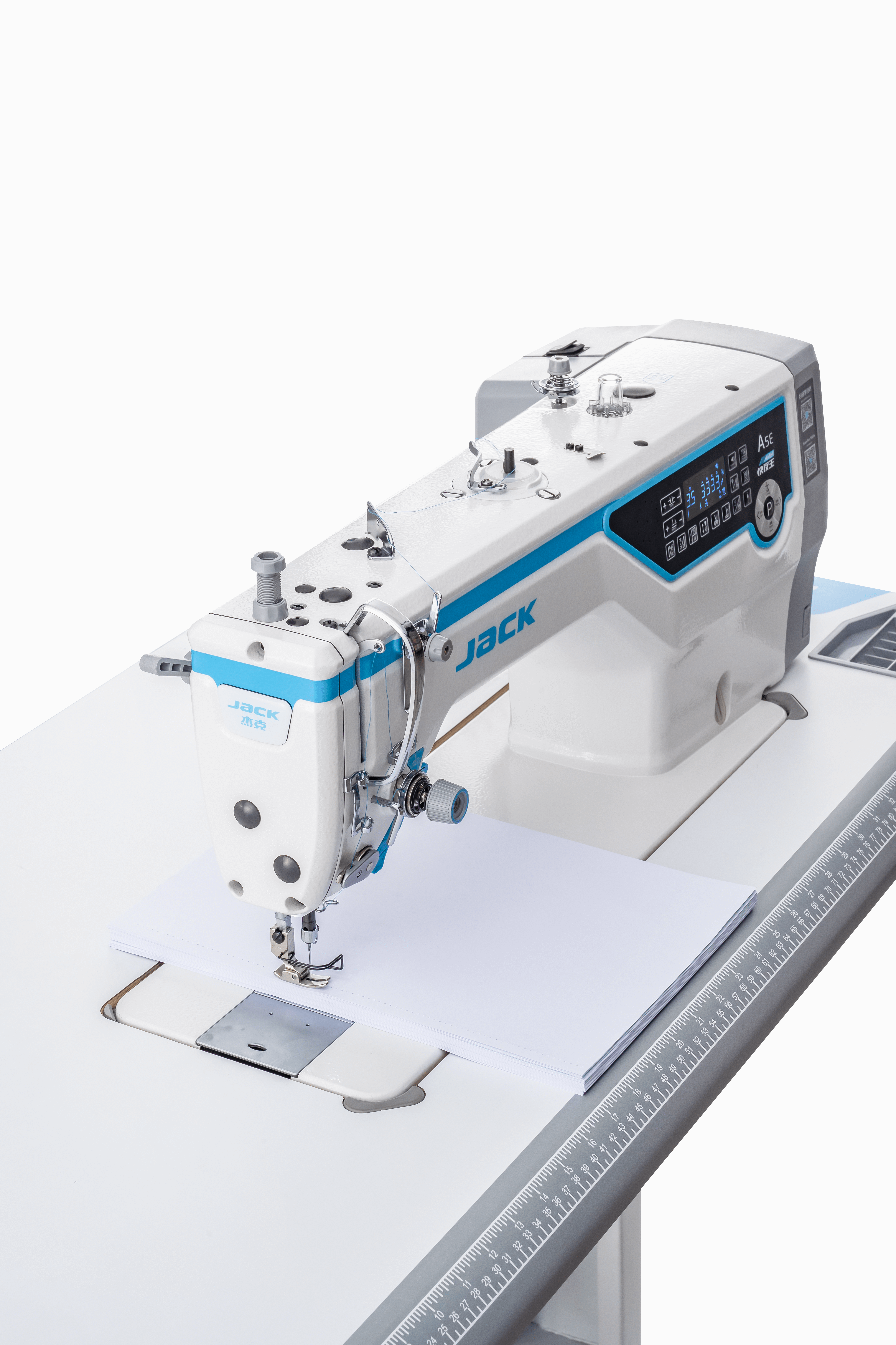 Комп’ютеризована одноголкова швейна машина Jack A5E-A-H-7 човникового стібка з україномовним голосовим меню, для важких тканин