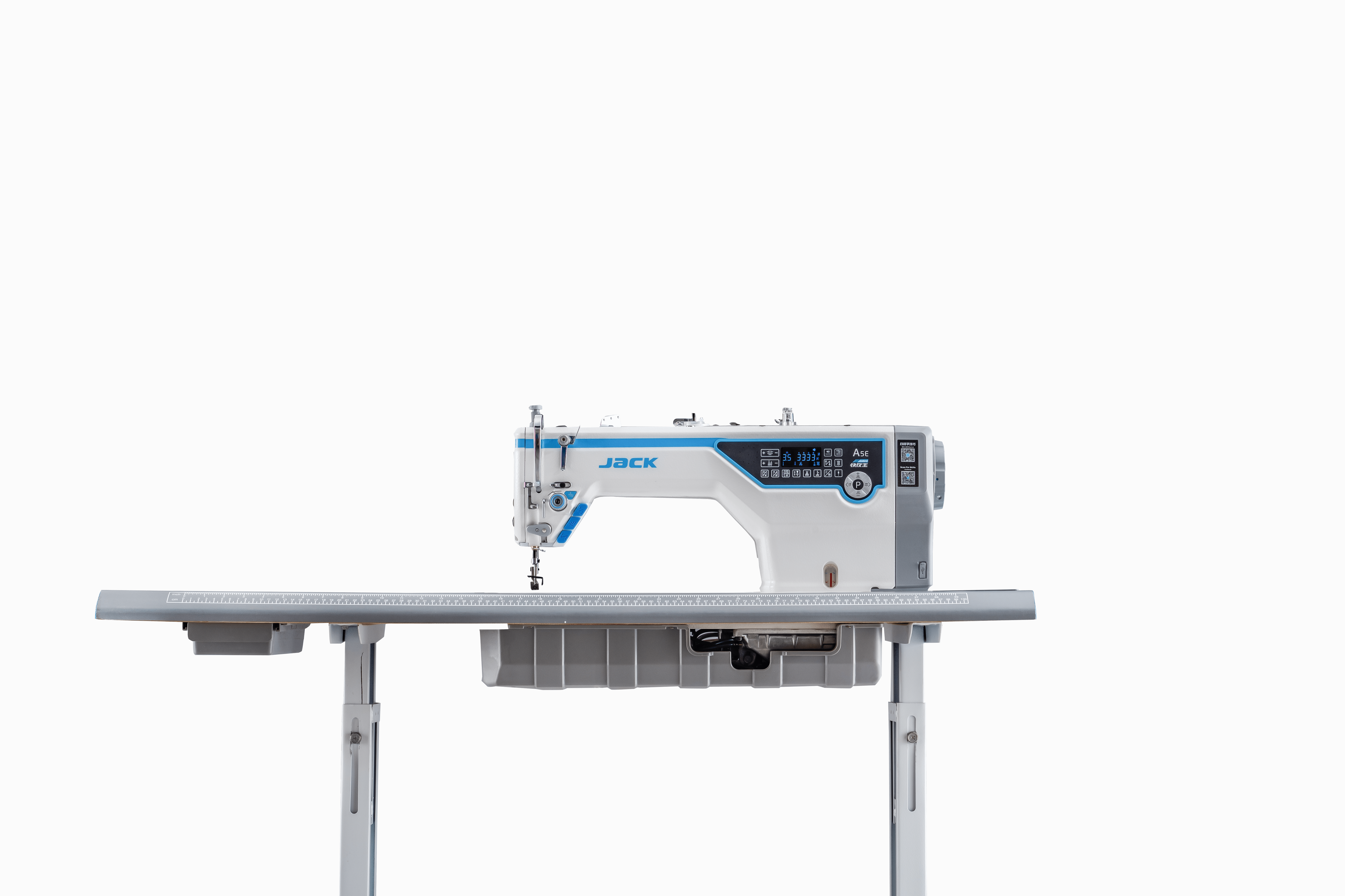 Комп’ютеризована одноголкова швейна машина Jack A5E-A-H-7 човникового стібка з україномовним голосовим меню, для важких тканин
