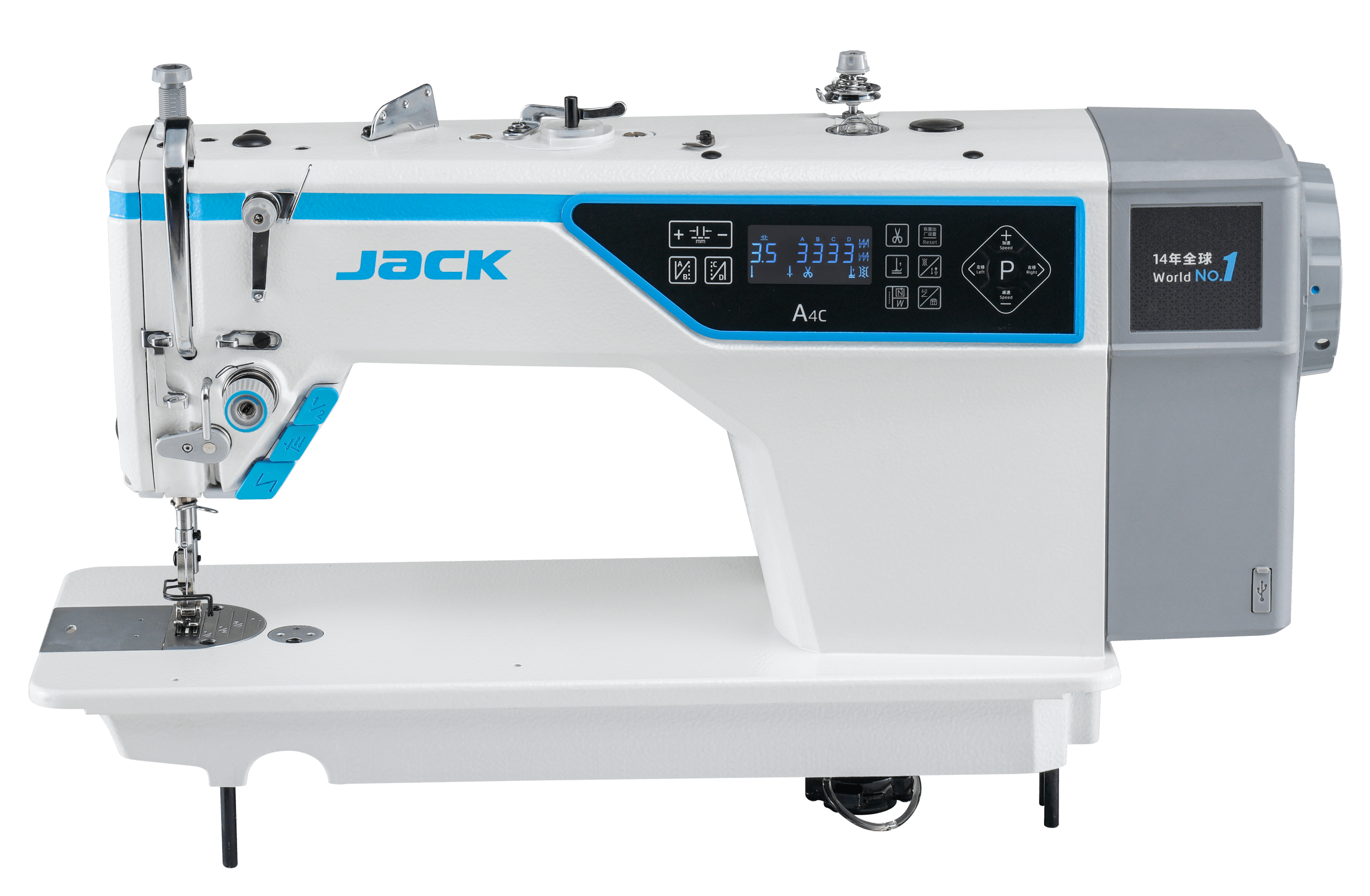 Швейна машина Jack A4C-C з чипом штучного інтелекту, для легких та середніх тканин