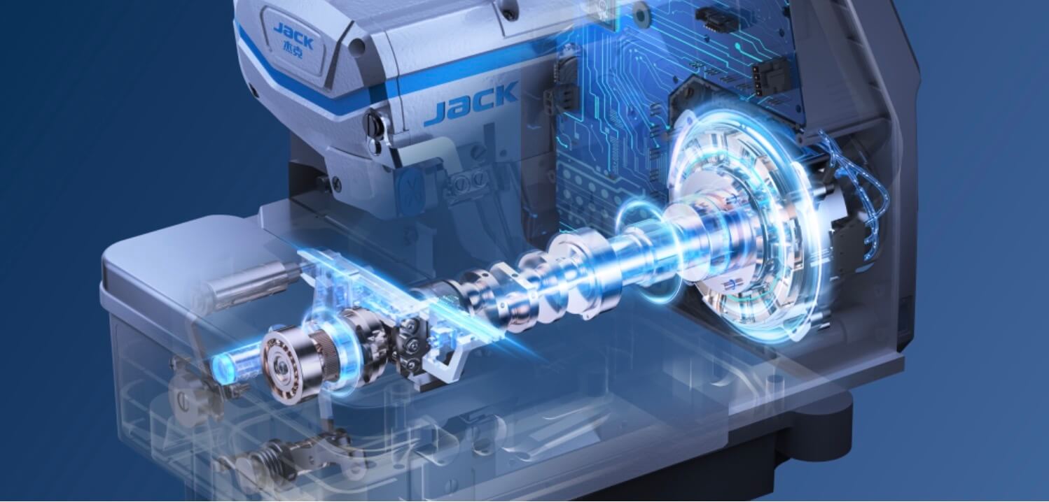 Оверлок Jack C7-5-M04/435 з чипом штучного інтелекту та системою просування Rhino, для джинсових тканин