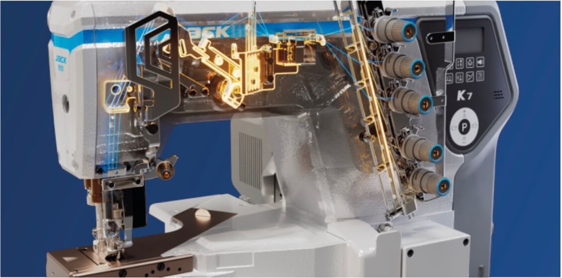 Плоскошовна машина Jack K7-UT-35ACx356 з чипом штучного інтелекту, лівобічна обрізка