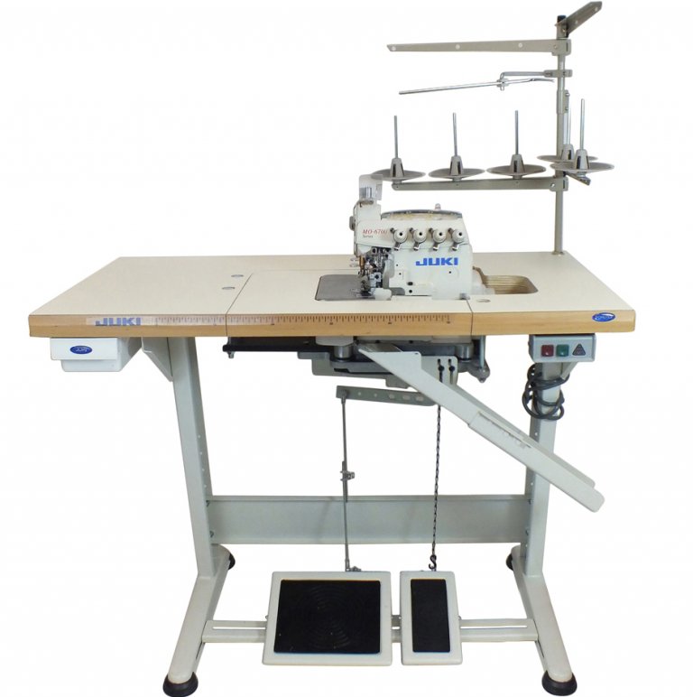 Оверлок Juki MO6714DABE644H/G39/Q141 з пристосуванням для настрочування тасьми та утопленою стільницею